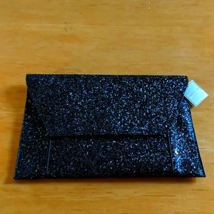 Charcoal fiona sparkle clutch - Shiraleah 7" x 10"